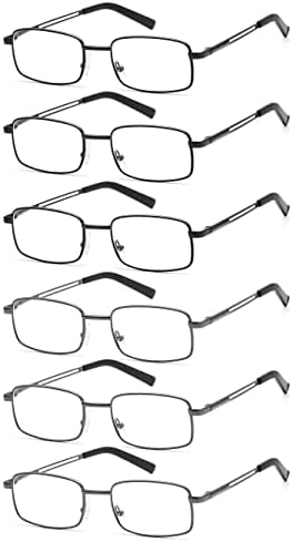 Мъжки слънчеви Очила За четене HIGHLIKE, Метални Гъвкави Ридеры от Неръждаема Стомана с Меки Сгради, Прозрачни Лещи Blue