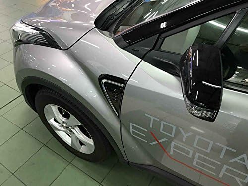 Rqing за Toyota C-HR CHR 2017 2018, хромирани отвори на предния странично крило, украса на капачката на въздуховод (черен)