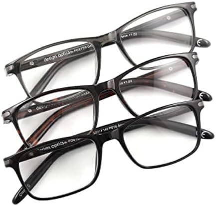 Дизайнерски оптика Foster Grant Cole, правоъгълни очила за четене в пълна ръбове, комплект от 3 теми
