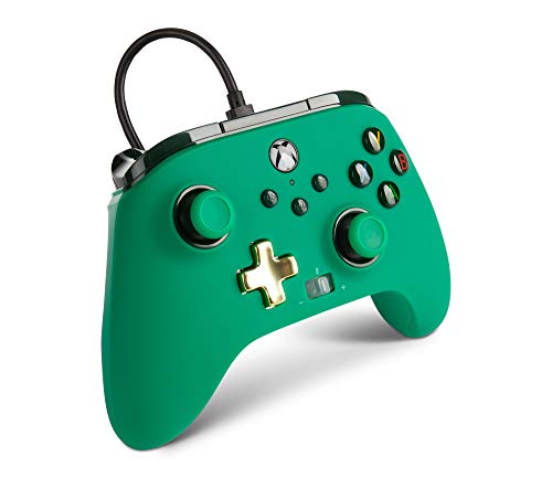 Усъвършенстван Кабелен контролер PowerA за Xbox X series|S - Зелен, Геймпад, Кабелна гейм контролер, Гейм контролер, Работи с Xbox One