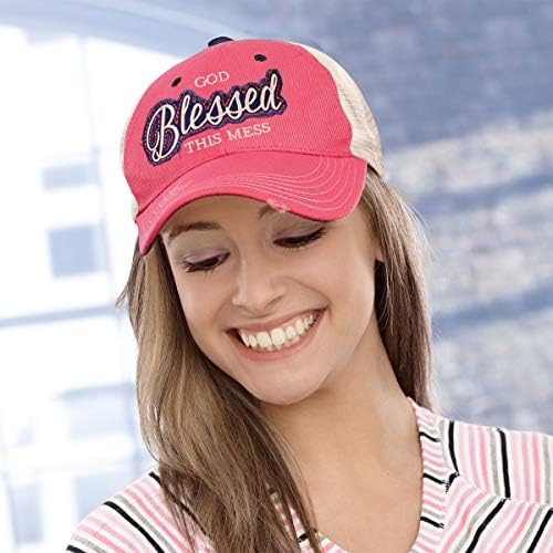 Дамски шапка за възрастни Cherished Момиче God Blessed - Розово/Бяло - Един размер подходящ за повечето