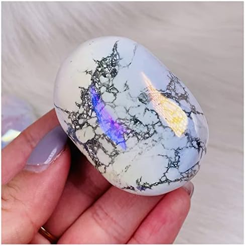 Натурален Електрически Боядисан Бял Тюркоаз Crystal Масажът Пръчка Скъпоценен Камък, Полирани, Лечебен Камък Нефрит забраната за
