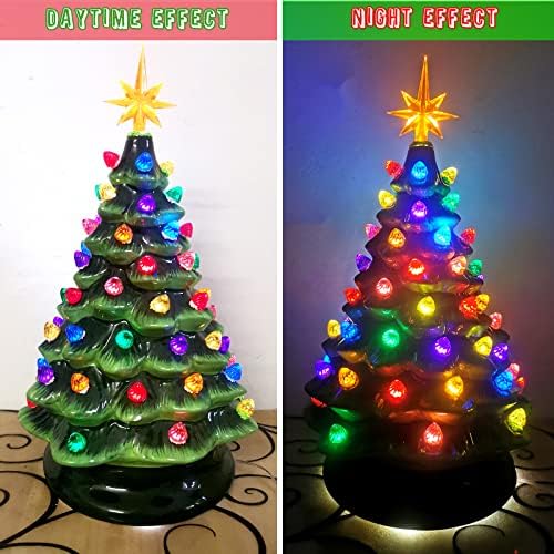 KonohaELF Крушки/Гирлянди за смяна на керамични елхи, (105 БР + 3 Звезди) Многоцветни Средни Гъби Коледни Клечки за керамични поделочного