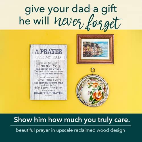 Стенни табели DEXSA Prayer for My Dad в дървена рамка за Деня на бащата, подарък на баща ми на рожден Ден | Произведено в САЩ | Бонус