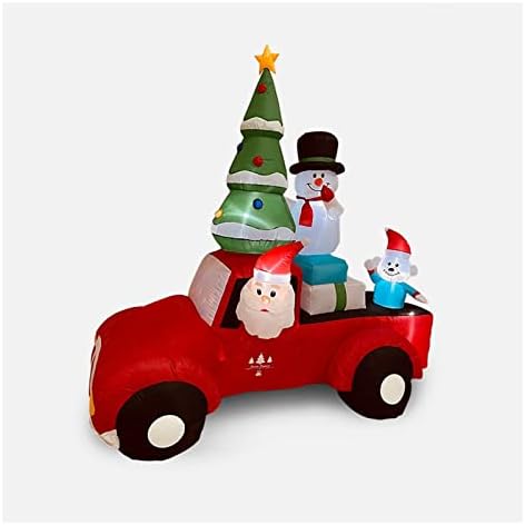 PIFUDE Дядо Коледа Автомобил Дядо Коледа 2.1 m Светлинен Надуваем Двор Декорация за Празничната Коледно Парти Надуваем