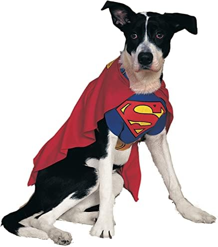 Костюм за домашен любимец Руби от DC Comics, Супермен, XL (силует: 20 инча, дебелина: 27 инча, въртене на: 28 см)