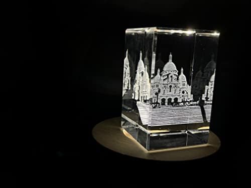 Свещено Сърце /Sacré-Coeur 3D Crystal Сувенир за спомен с Надпис (XX-Large)