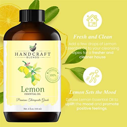 Набор от етерични масла от Лимон и лавандула ръчна изработка – Огромен, 4 ет. унция – Чисти и натурални Етерични масла – Премия