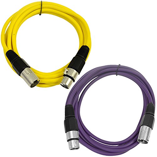 Сеизмично аудио - SAXLX-10-2 комплекта кабели 10' XLR за мъже и XLR за жени - Балансирано 10-крак свързващ кабел - Синьо и синьо