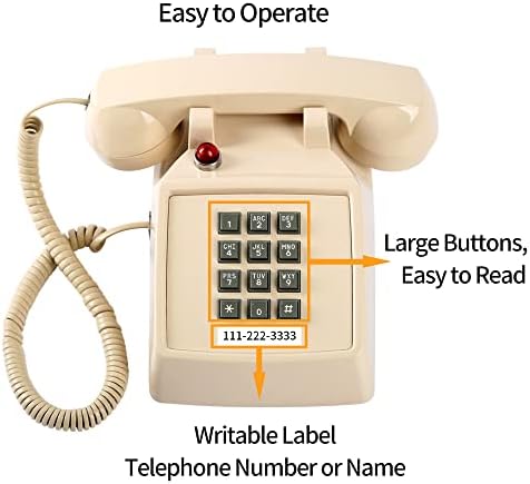 Традиционен Жичен телефон в ретро стил за стационарен телефон с индикатор, Класически Настолен Аналогов телефон 2500 с Метална