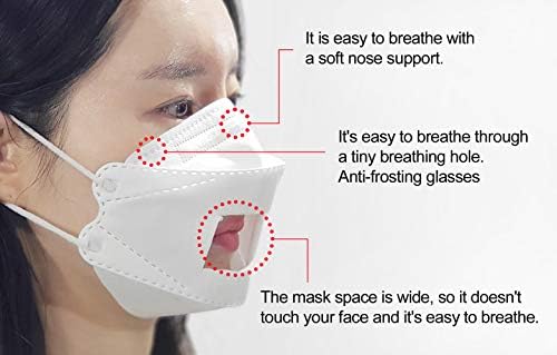 [Общо 20 броя] KF94 3D Защитно бяла маска за лице за възрастен, размер L, В индивидуална опаковка, Произведено в Корея...