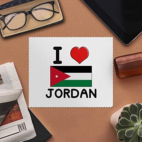 Azeeda 2 x Кърпички за почистване на лещи и очила от микрофибър I Love Йордания (LC00017535)