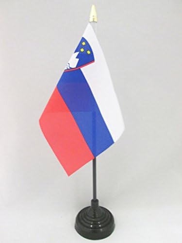 AZ FLAG Тенис на Флаг Словения 4 x 6 - Словенски Тенис на Флаг 15 x 10 см - Златна плот за Копия