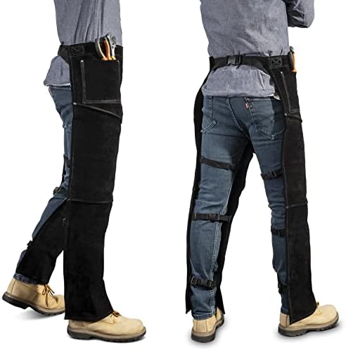 Кожени заваръчни панталони + Заваряване качулка + Работни ръкави + Бахилы, Термостойкая и Огнезащитни Защитно штанина от Расщепленной