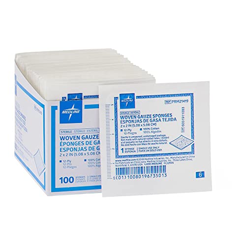 Тканая Стерилен марлевая гъба Medline PRM21419 за грижа, 2 x 2, 12-слойная (опаковка от по 2400 броя)