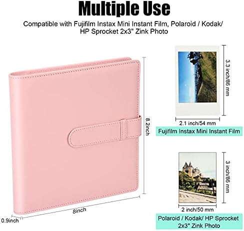 2 опаковки, Фото албум с 256 джобове за Fujifilm Instax Mini LiPlay 11 90 70 50-ТЕ 26 25 9 8+ 8 Фотоапарат непосредствена печат 7S/Принтер
