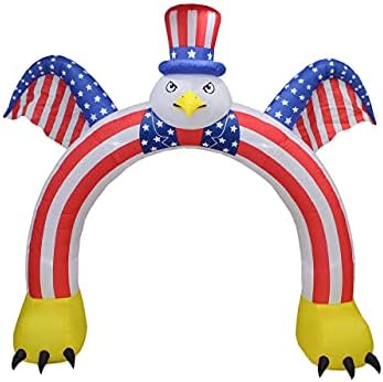 Комплект от три бижута за патриотична партия, включващ надуваема арка, 4 юли, височина 9 метра, с летенето орел, надувное