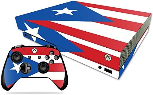 Корица MightySkins, съвместима с Microsoft Xbox One X - Флаг Пуерто Рико | Защитно, здрава и уникална Vinyl стикер | Лесно се нанася,