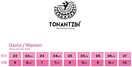 Tonantzin 227 Женски обувки за танци в стил фольклорико фламенко с нокти, Кожа, Ток 2.5 инча