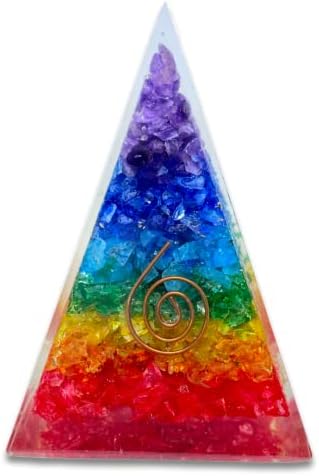 Духовен Элементз Рейки, Зареден с енергия За изцеление на Чакрите, Нубийская пирамида от оргона на 7 Чакри с Прозрачен Кристал, Скъпоценния