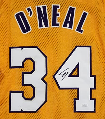 Шакил о ' Нийл Лос Анджелис Лейкърс Подписа Жълта фланелка №34 по поръчка с автограф от JSA COA