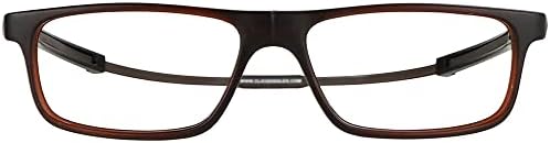 Магнитни очила за четене Clic, Компютърни Ридеры, Сменяеми лещи, Регулируеми лък тел, Tube Executive, (Матово кафяво, увеличаване