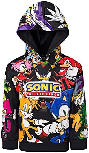 SEGA Опашките Sonic на Таралеж Shadow мек вълнен плат Пуловер с качулка от Малко дете до Голямо Дете