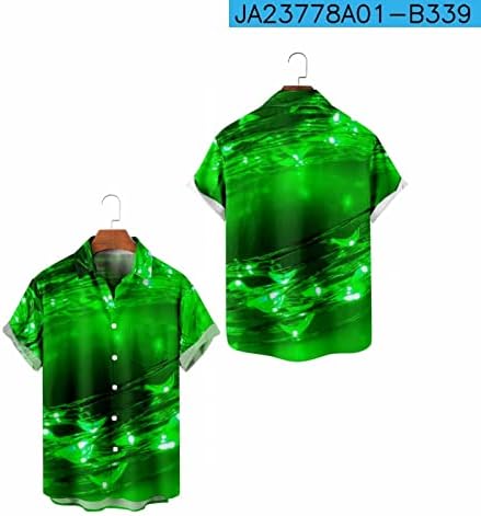 Xiloccer Мъжки Тениски в Деня на Св. Патрик, Ризи и Блузи Копчета с Къс Ръкав, Приталенные Ризи за Мъже, Мускулести, Ризи, Ризи и Блузи