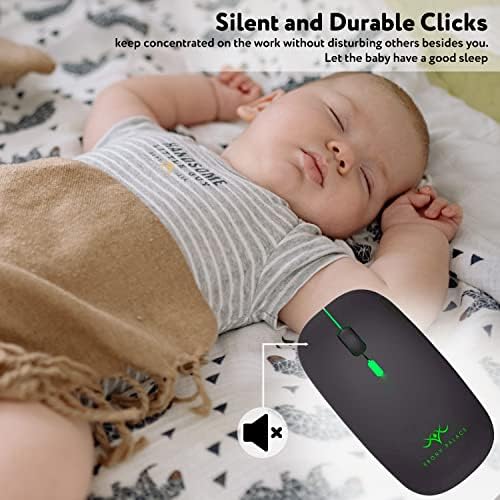 Безжична Bluetooth мишка led Тънък Акумулаторна Оптичен Bluetooth (5,1 2,4 Ghz) Тиха Двойна мишка с 3 Регулируеми DPI Малък USB