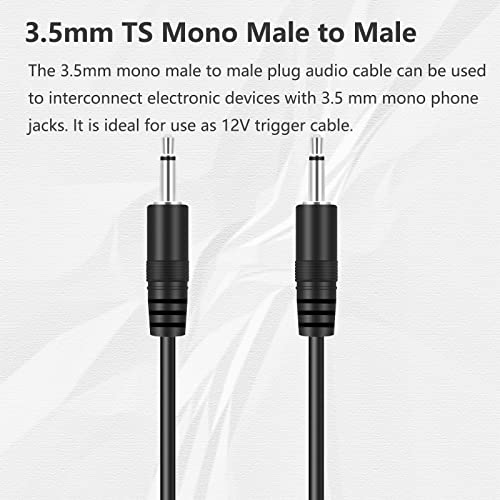 Bolvek 6 фута 3,5 мм 1/8 Plug TS Plug Mono до аудиокабелю 3.5мм Male Mono Jack