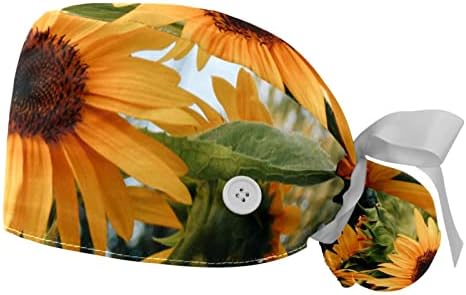 2 елемента работни капак с бутони и бейзболни шапки природата цвете слънчоглед шапчица за жени с дълга коса