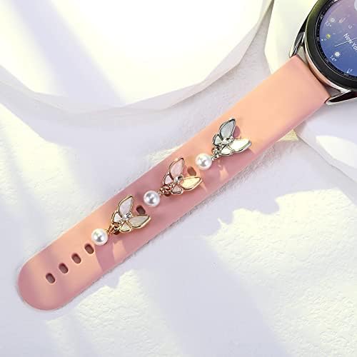 Декоративно пръстен-чар, съвместимо с каишка на Apple Watch band 7/6/5/4/3/2/1, силиконови въжета със сладка пеперуда, украшенное