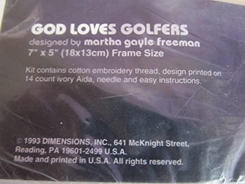 Комплект за бродерия на кръстат бод Бог обича голфа 1993 Dimensions No Count