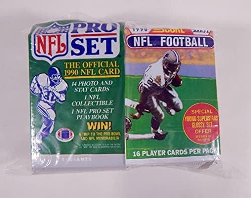 300 Стари футболни картички NFL Стари Запечатани Восъчни опаковки - перфектен за Нови колекционери