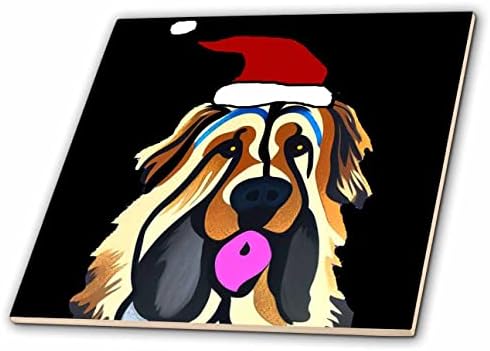 3dRose Хладно, забавна, Сладка, Цветна Коледна художествена плочки в стил Леонбергера в стил Пикасо (ct-372237-3)