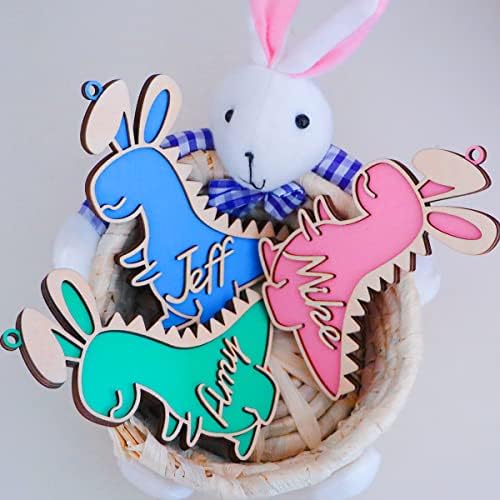 Лични Тагове за Великденски кошници Персонализирани Подаръци Етикет с Зайци По поръчка, за Украса на Великденски Кошници, Пълнители за