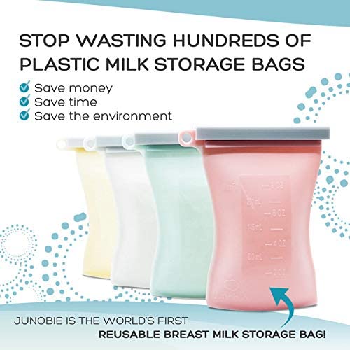 JUNOBIE Bag 2 опаковки | за Многократна употреба торбички за съхранение на кърма (като на Shark Tank) | Пакети от хранително-силикон