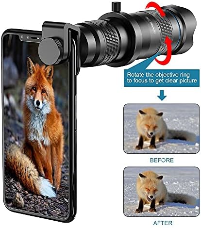 Оптично Обектива на камерата на телефона SLATIOM HD 28X Телеобектив с монокуляром с Мини-статив за селфи за всички смартфони (размер: