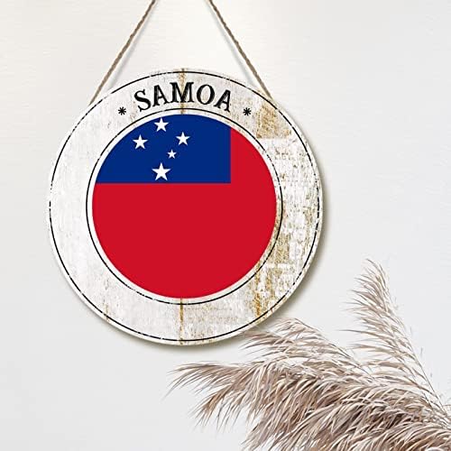 Флаг Самоа Добре Дошли Врата Знак за Флаг Самоа, Селска Фермерска Къща на Дървен Палет, с монтиран на стената Знак Почивен Сувенир-Подарък