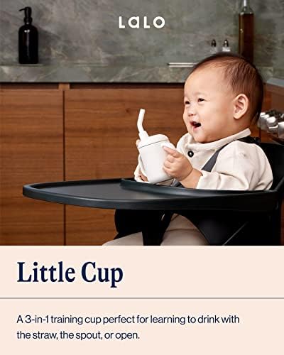 Lalo Little Cup, Нетоксичная Силиконова Слама чаша с дръжки - Поильник за бебета и малки деца - Мини-чаша със сламен система