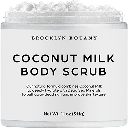 Скраб за тяло Brooklyn Ботаника с кокосово мляко и Маття - Хидратираща и Ексфолираща Скраб за тяло, лицето, ръцете и краката - се Бори с