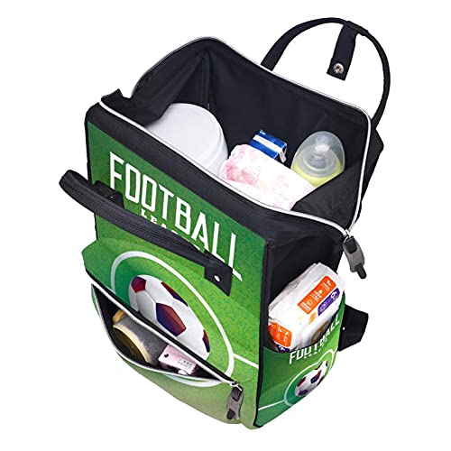 Футбол със Зелена Трева Чанти-Тоут за Памперси Раница за Мумии Голямата Голям Чанта за Памперси Пътна Чанта за Грижа за Детето
