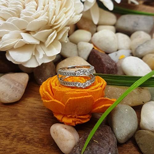 Dazzlingrock Collection Годежен пръстен с двойно усилване на контура на бял диамант за жени (0,60 карата, цвят: I-J, прозрачност I1-I3)
