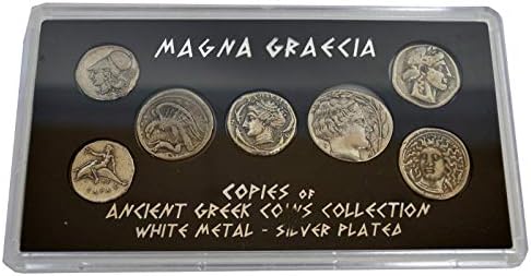 Estia Creations Magna Graecia Историческа копие от 7 Монети Със Сребърно покритие - Древна Гърция - Sicely
