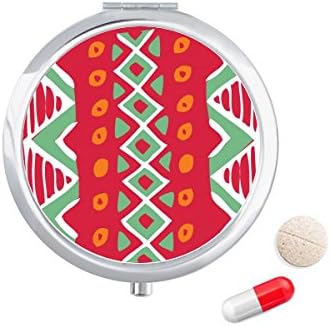 Червени Мексикански Тотеми Древна Цивилизация Фигура Калъф За Хапчета В Джоба Кутия За Съхранение На Лекарства Контейнер Опаковка