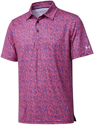 Мъжки ризи за голф Dry Fit с Къс ръкав и Принтом, Отлични Абсорбиращи Влагата Риза с къси ръкави