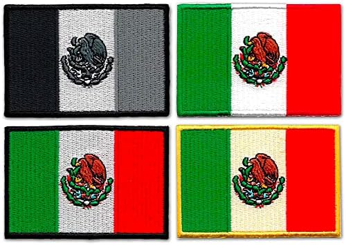 Ленти с мексиканския флаг (4 опаковки) Мексикански ленти за раници, които могат да бъдат изгладени, шият или записвам, ленти