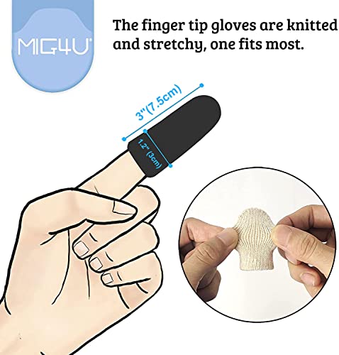 MIG4U 10 бр. Памучни Накладки за пръстите, за Многократна употреба Накладки за отпечатъци при Съкращения, Рани, Артрит, Екземи, Синини,