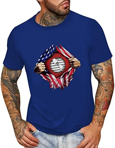 XXBR Мъжки Солдатские Тениски с къс ръкав, Патриотическая Тениска с американския флаг, Ден на Независимостта, Летни плътно Прилепнали