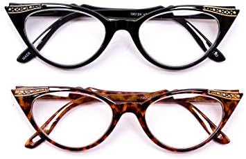 Очила за четене GENETIC ВИЗИЯ за жени, 2 за опаковане на Стилни женски Ридеров със защита от отблясъци и uv, с Удобен Пружинным